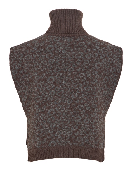 Poncho Léopard Coffee Bean VILEOLINE VILA - 5 | TOP